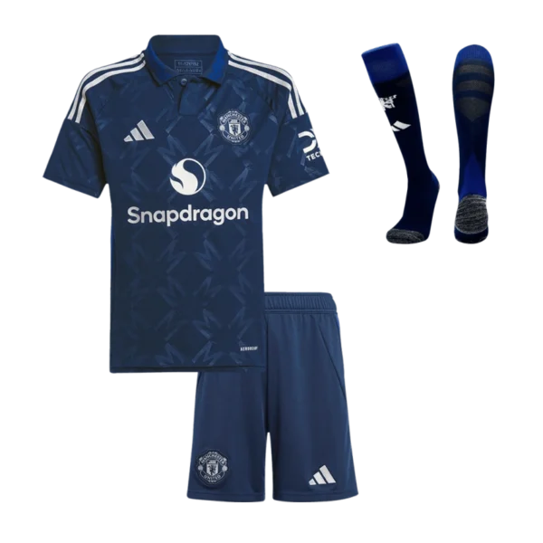 Kids Manchester United Custom Away Full Soccer Kits 2024-25